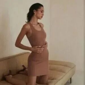 Clique nude tank dress sz s new